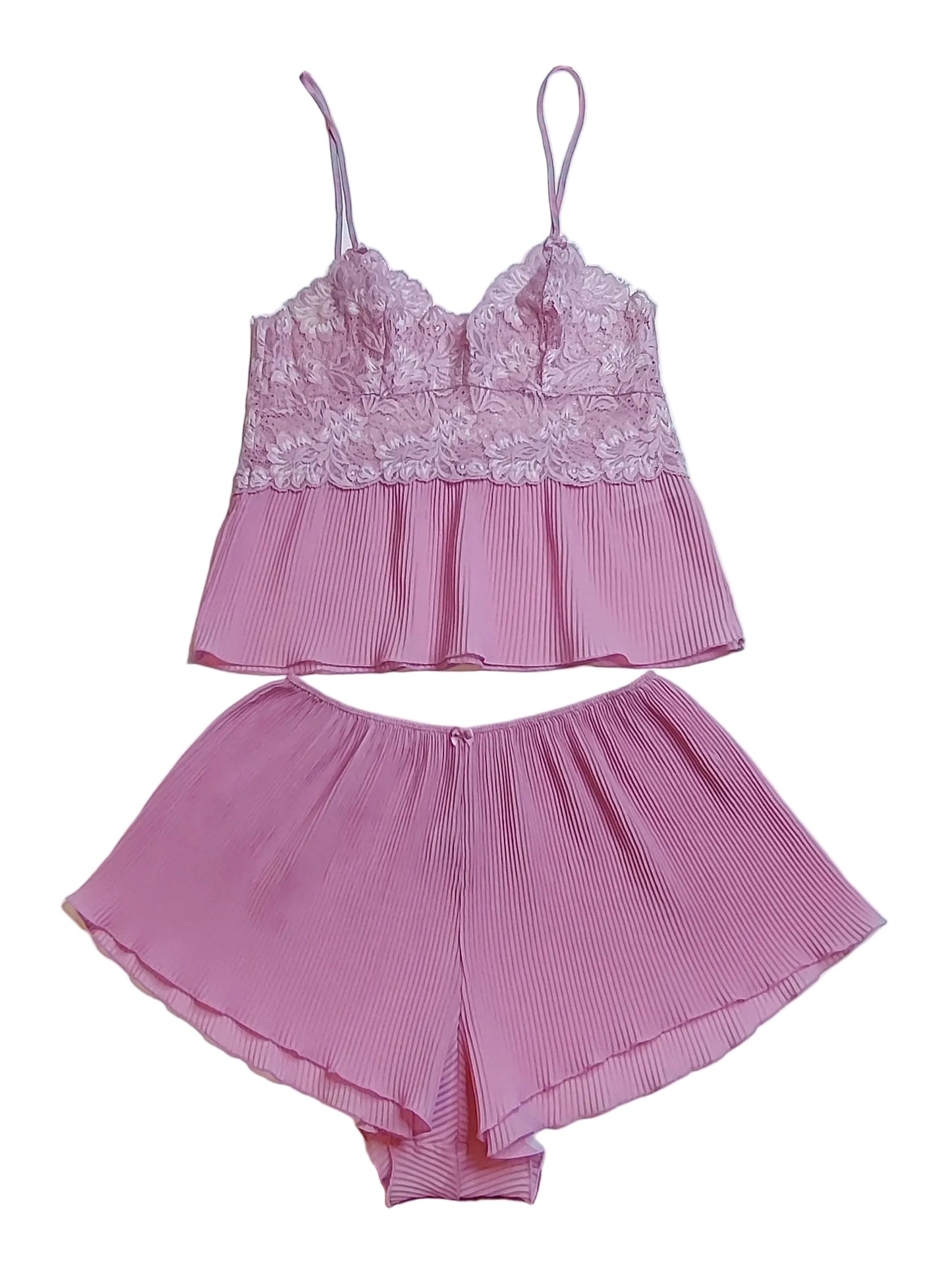 Pink Camisole & French Knickers Set