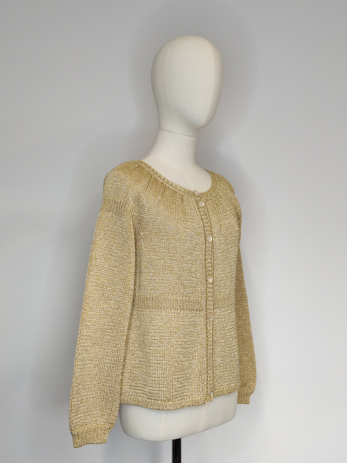 Vintage Moschino Cheap & Chic Gold Lurex Knitted Cardigan
