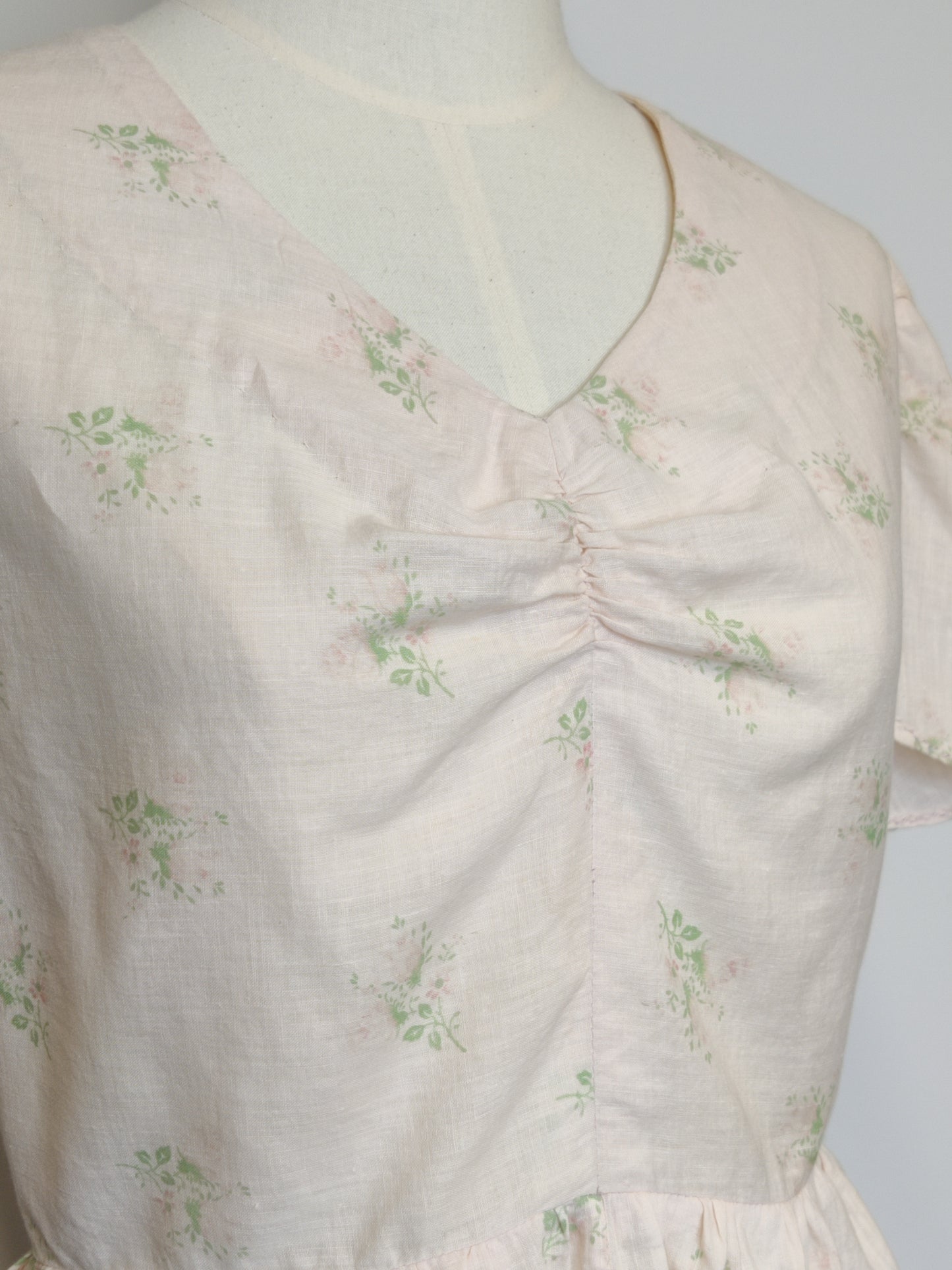 Antique Floral Cotton Bodice Top