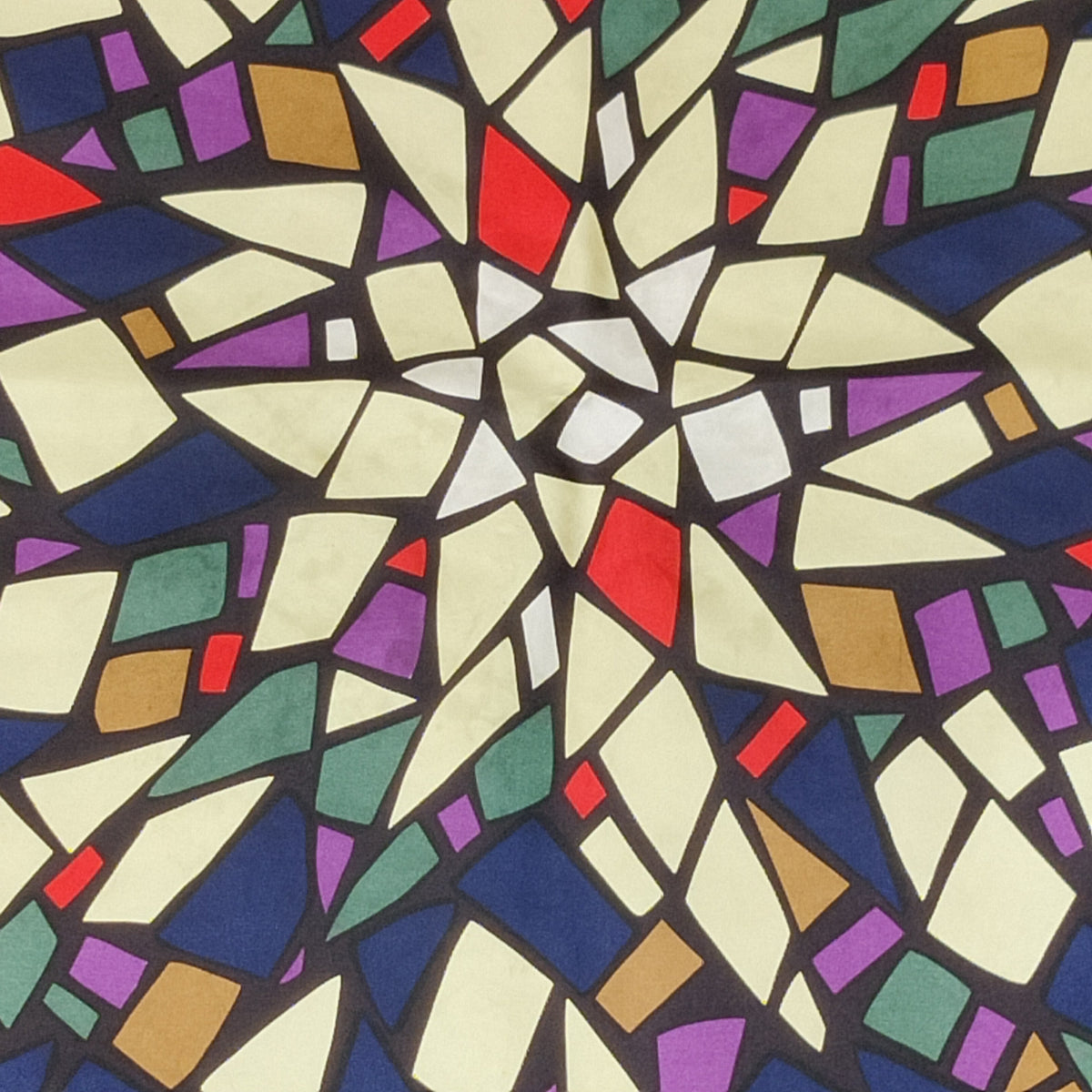 Vintage Beckford Silk Stained-Glass Mosaic Square Scarf
