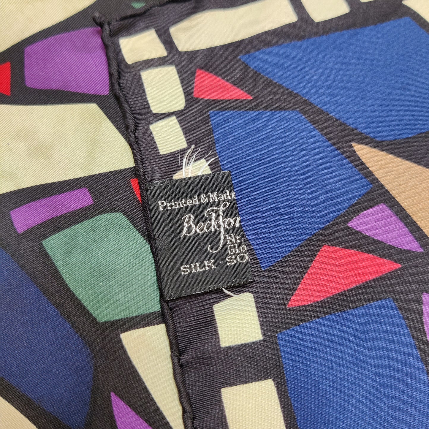 Vintage Beckford Silk Stained-Glass Mosaic Square Scarf