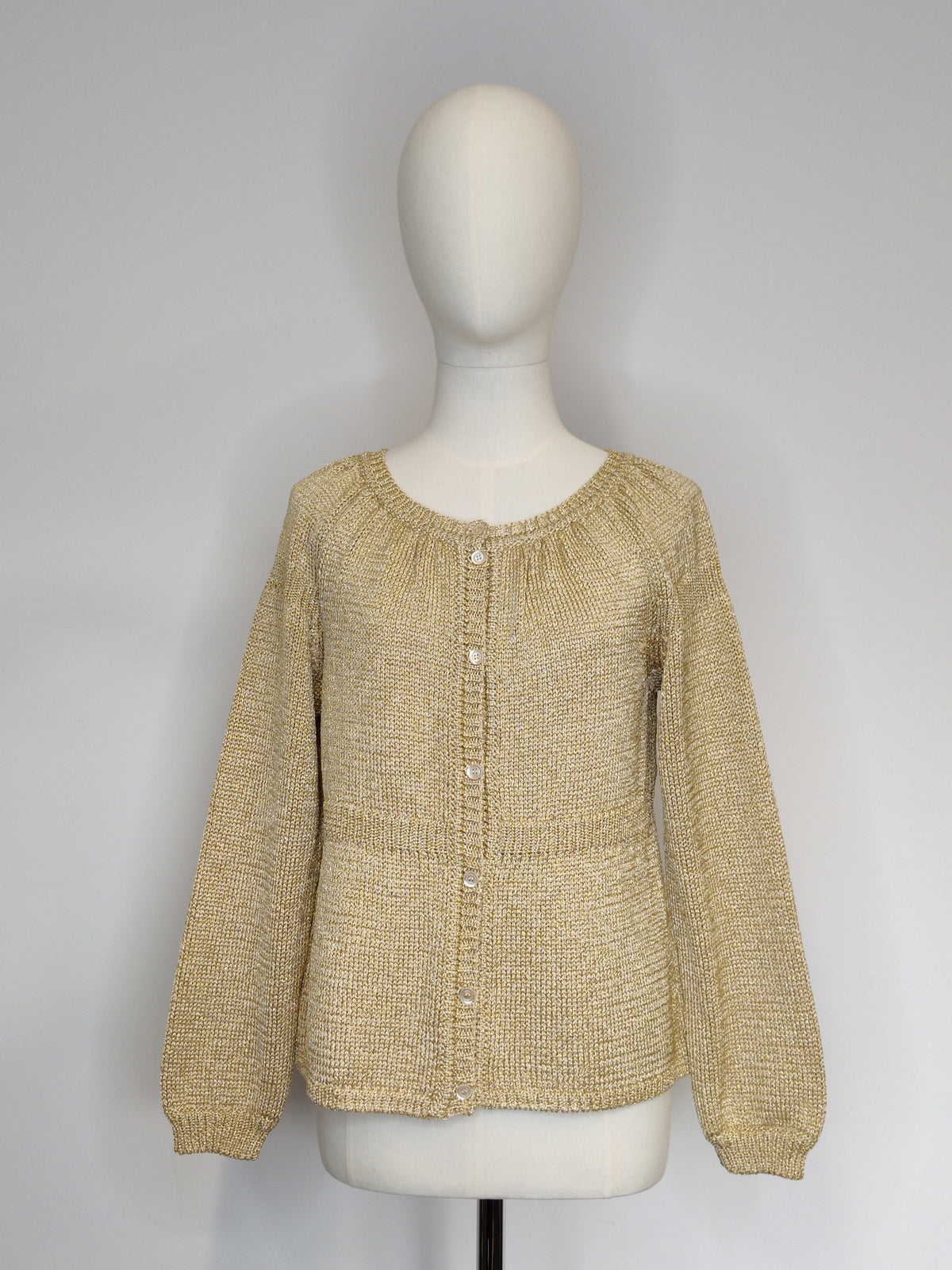 Vintage Moschino Cheap & Chic Gold Lurex Knitted Cardigan