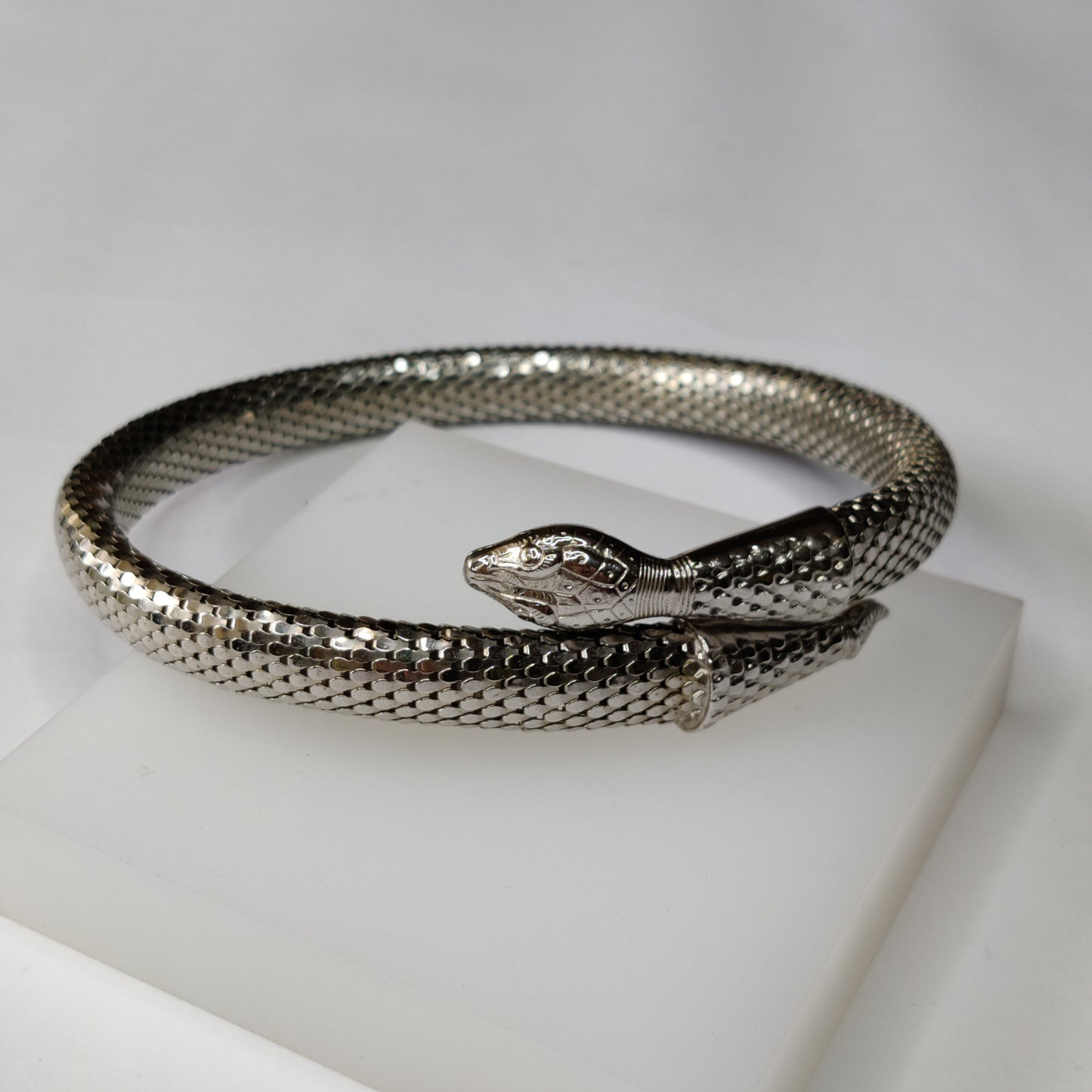 Vintage Whiting and Davis Silver Snake Necklace