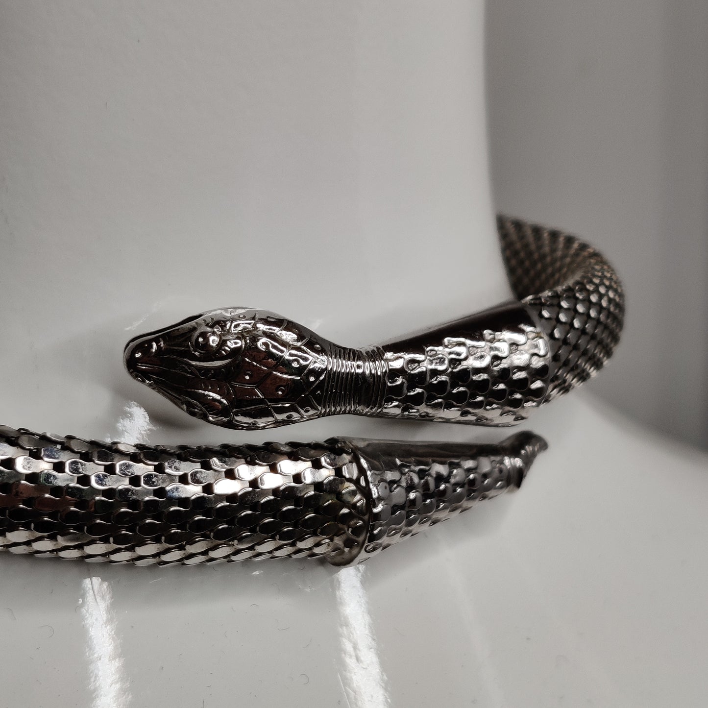 Vintage Whiting and Davis Silver Snake Necklace