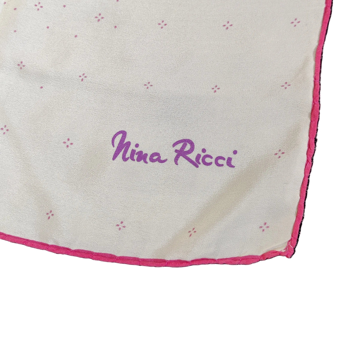 Vintage 1980s Nina Ricci Bold Floral Silk Crepe Carre Scarf