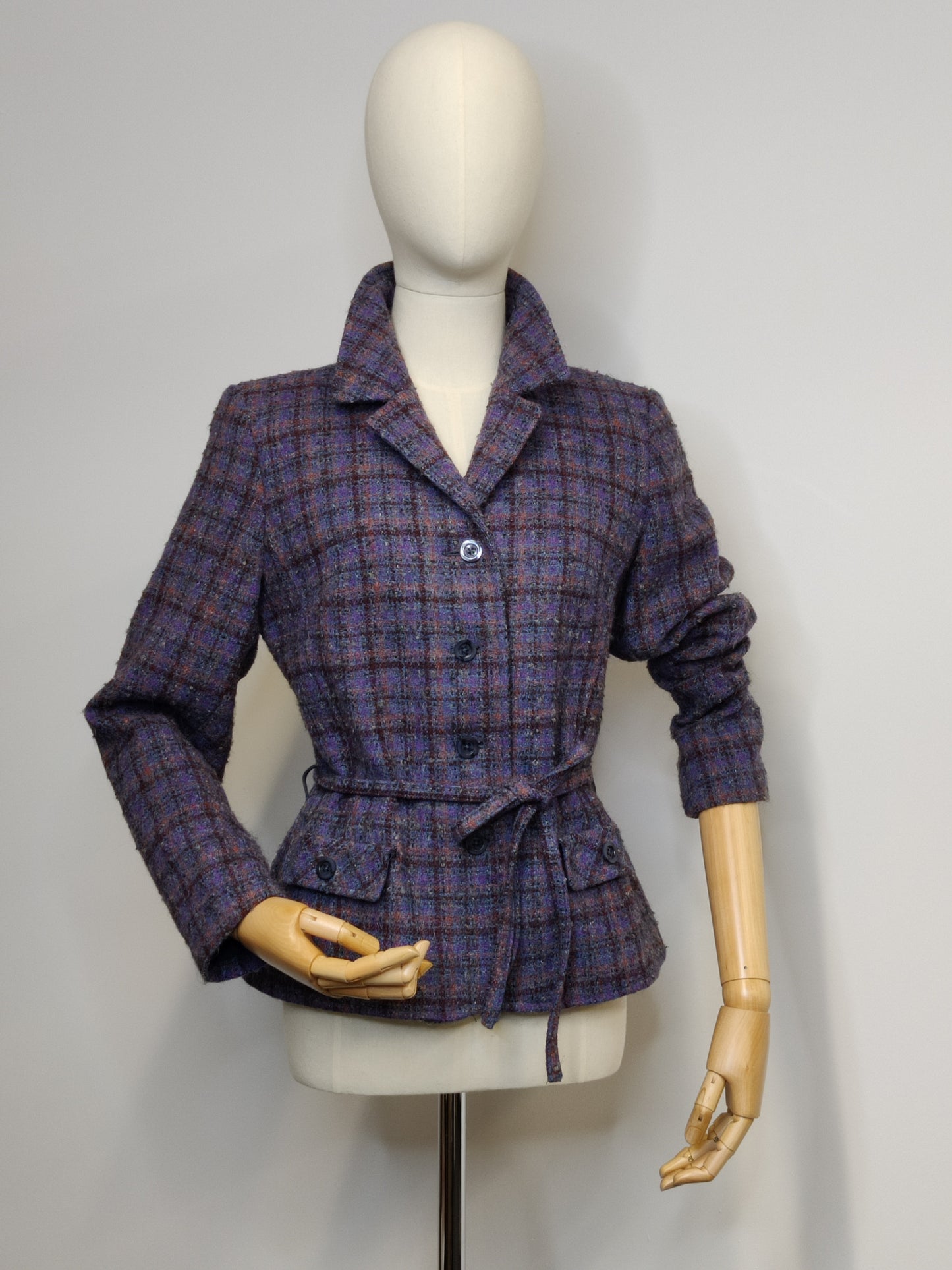 Vintage Wool Tweed Belted Jacket