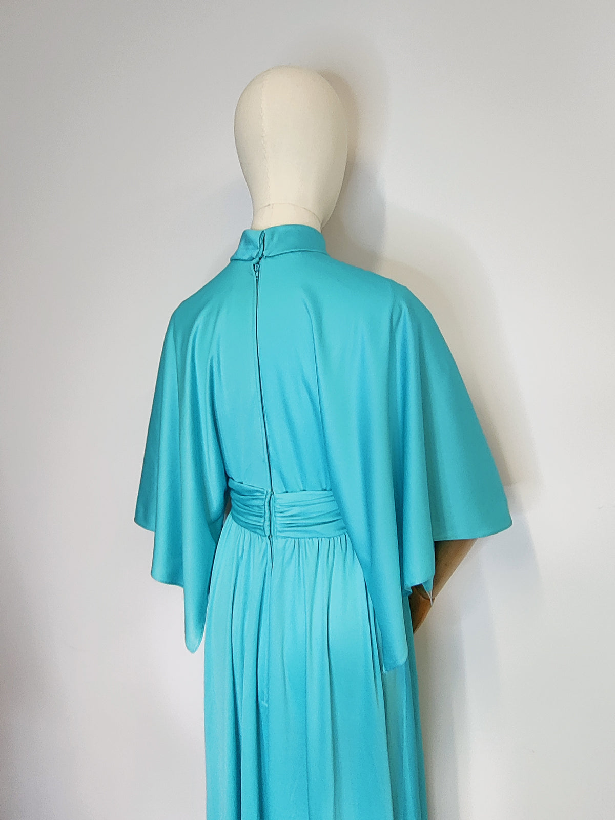 Vintage John Charles 1960s Turquoise Grecian Maxi Dress
