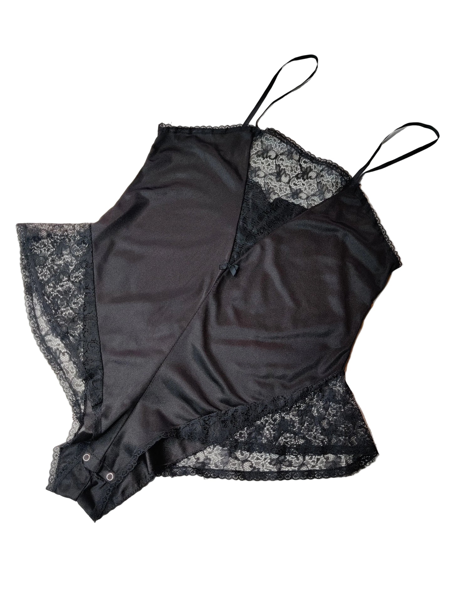 1980s Black Teddy/Camiknickers
