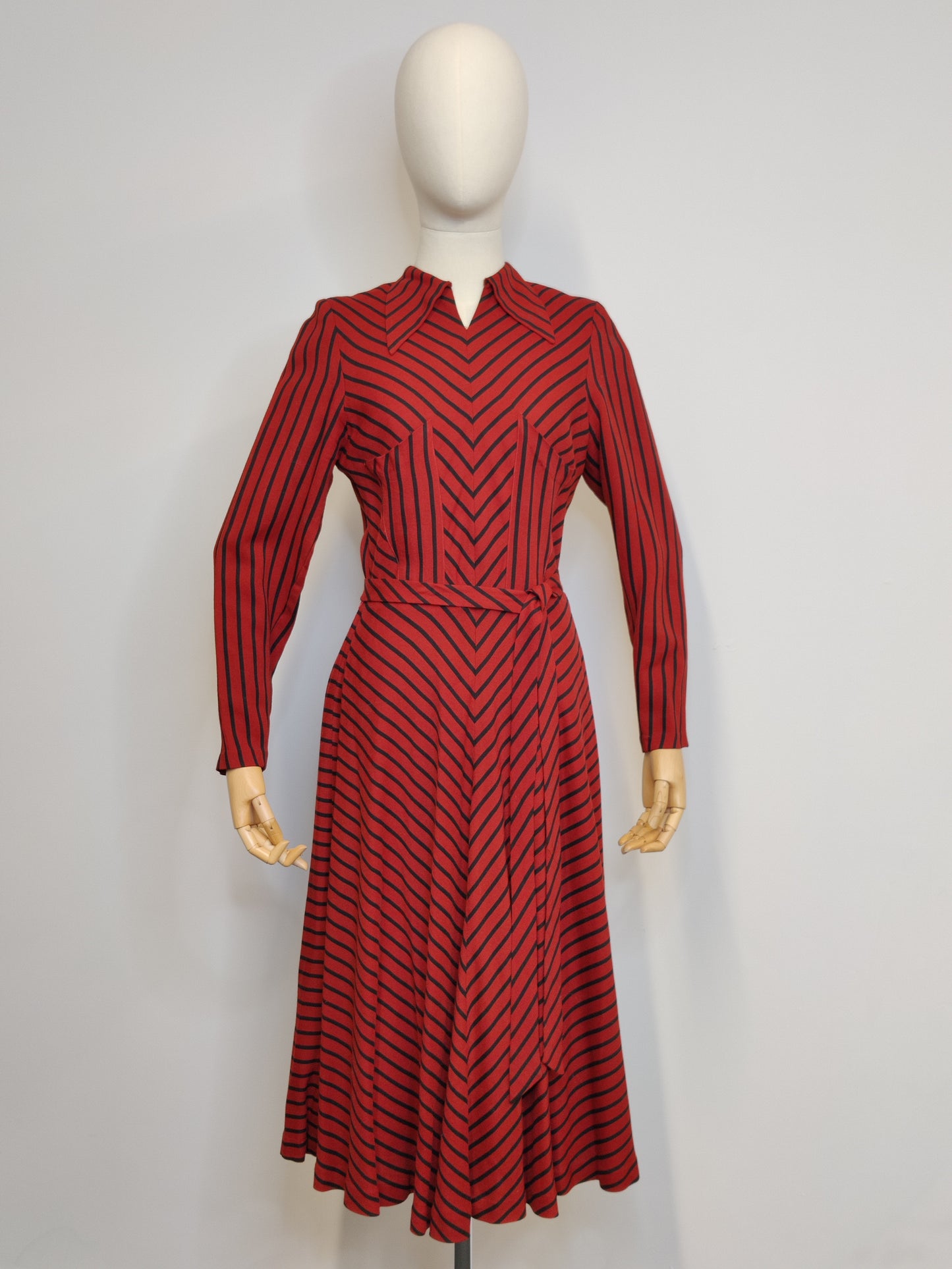1930s Striped Dress