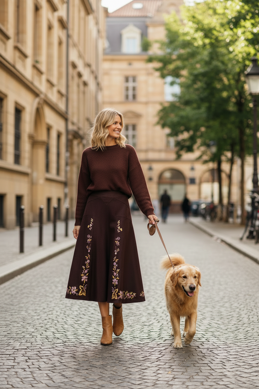 Megan Park Embroidered Skirt