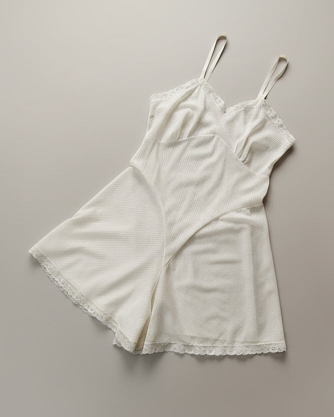 1940s Ivory/Cream Lace Teddy/Camiknickers