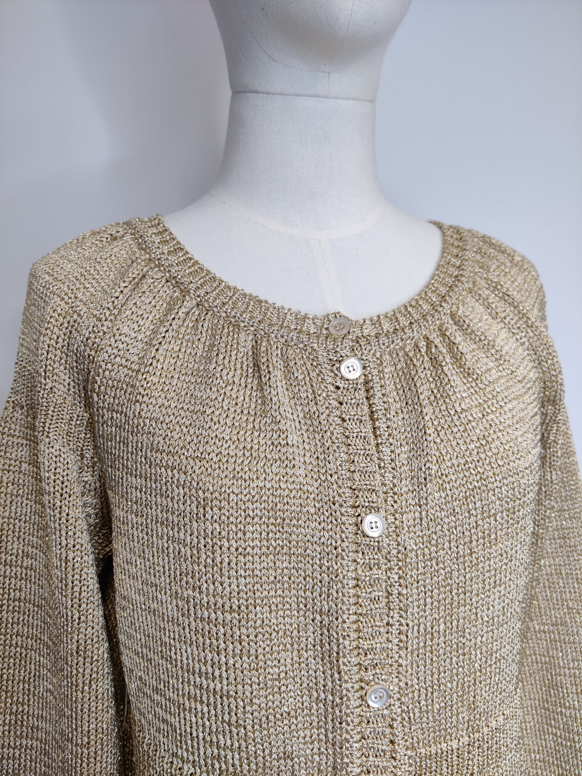 Vintage Moschino Cheap & Chic Gold Lurex Knitted Cardigan