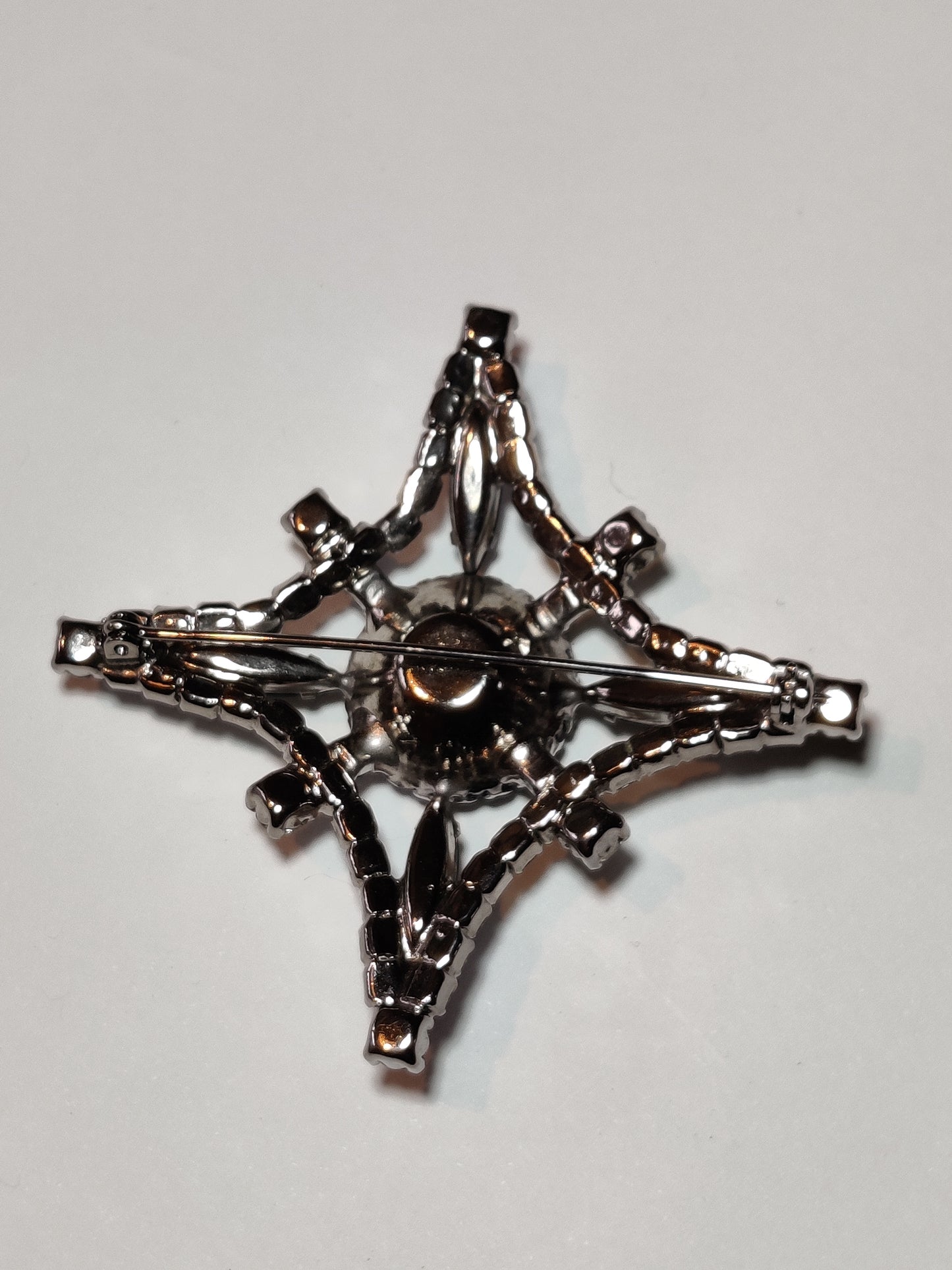 Vintage Black/Diamante Brooch