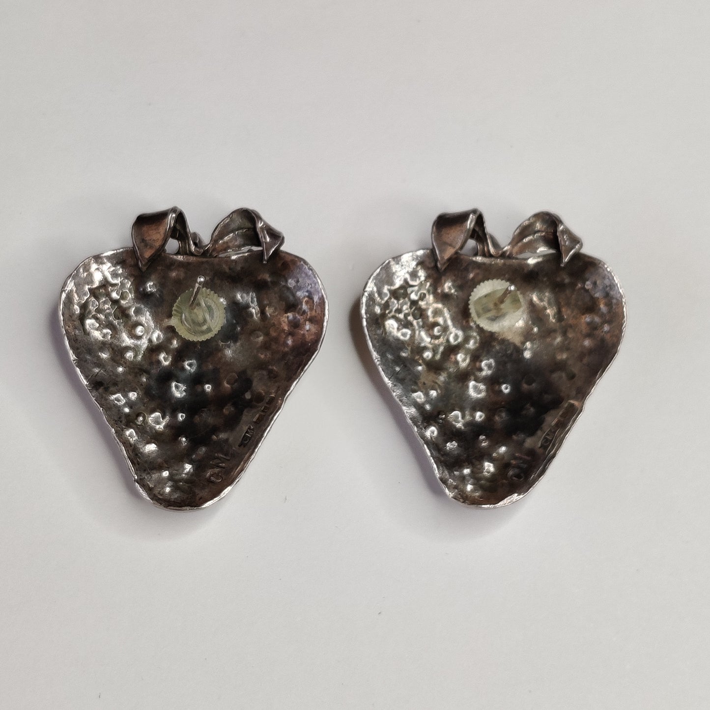 Vintage Silver Strawberry Earrings by Carol Mather