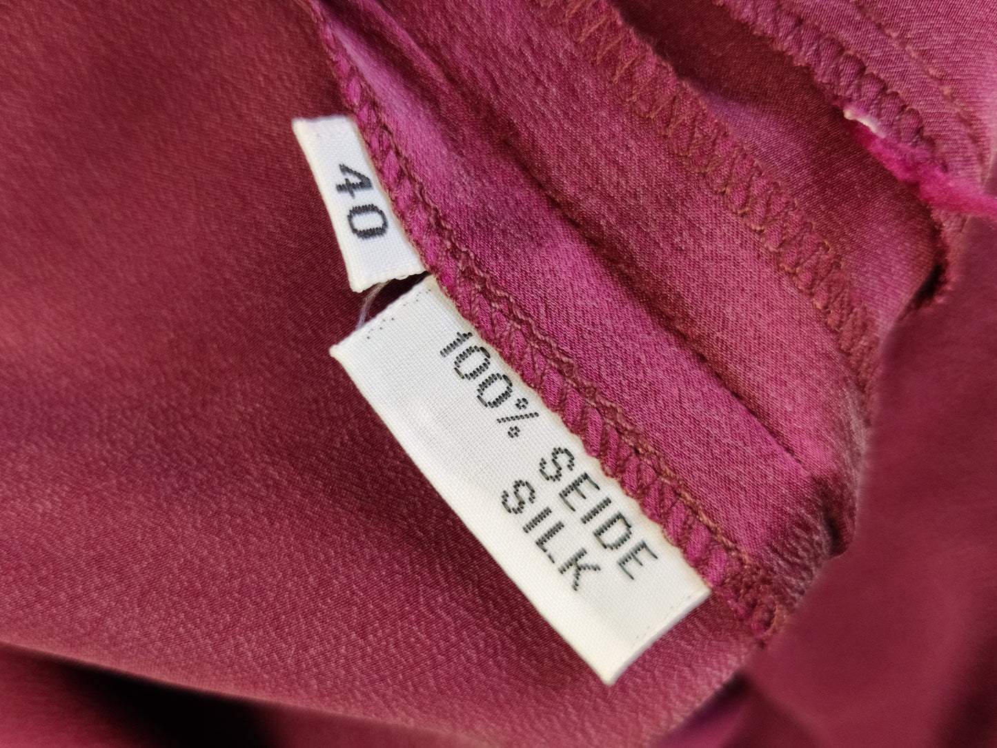 1980s Plum Purple Silk Pleated V-Yoke Waist Trousers