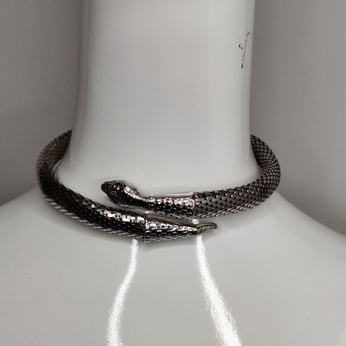 Vintage Whiting and Davis Silver Snake Necklace