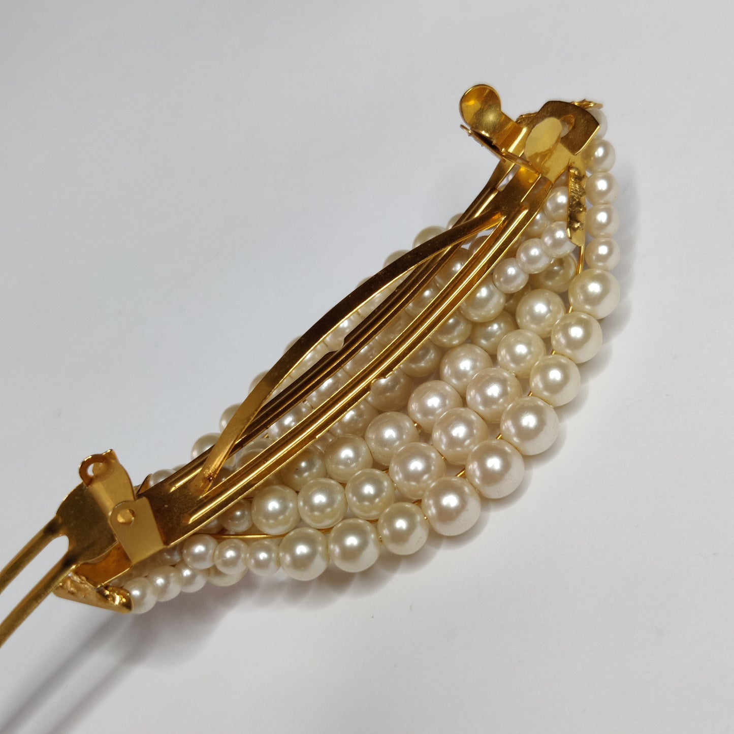 Vintage Pearl Hair Slide Barrette