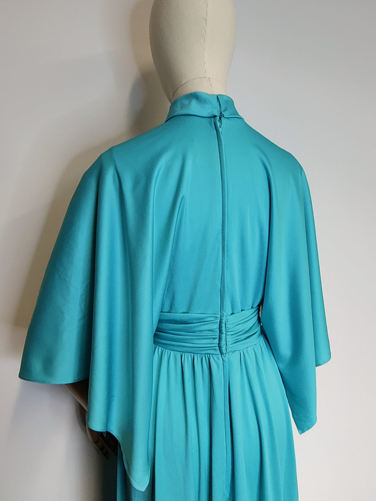 Vintage John Charles 1960s Turquoise Grecian Maxi Dress
