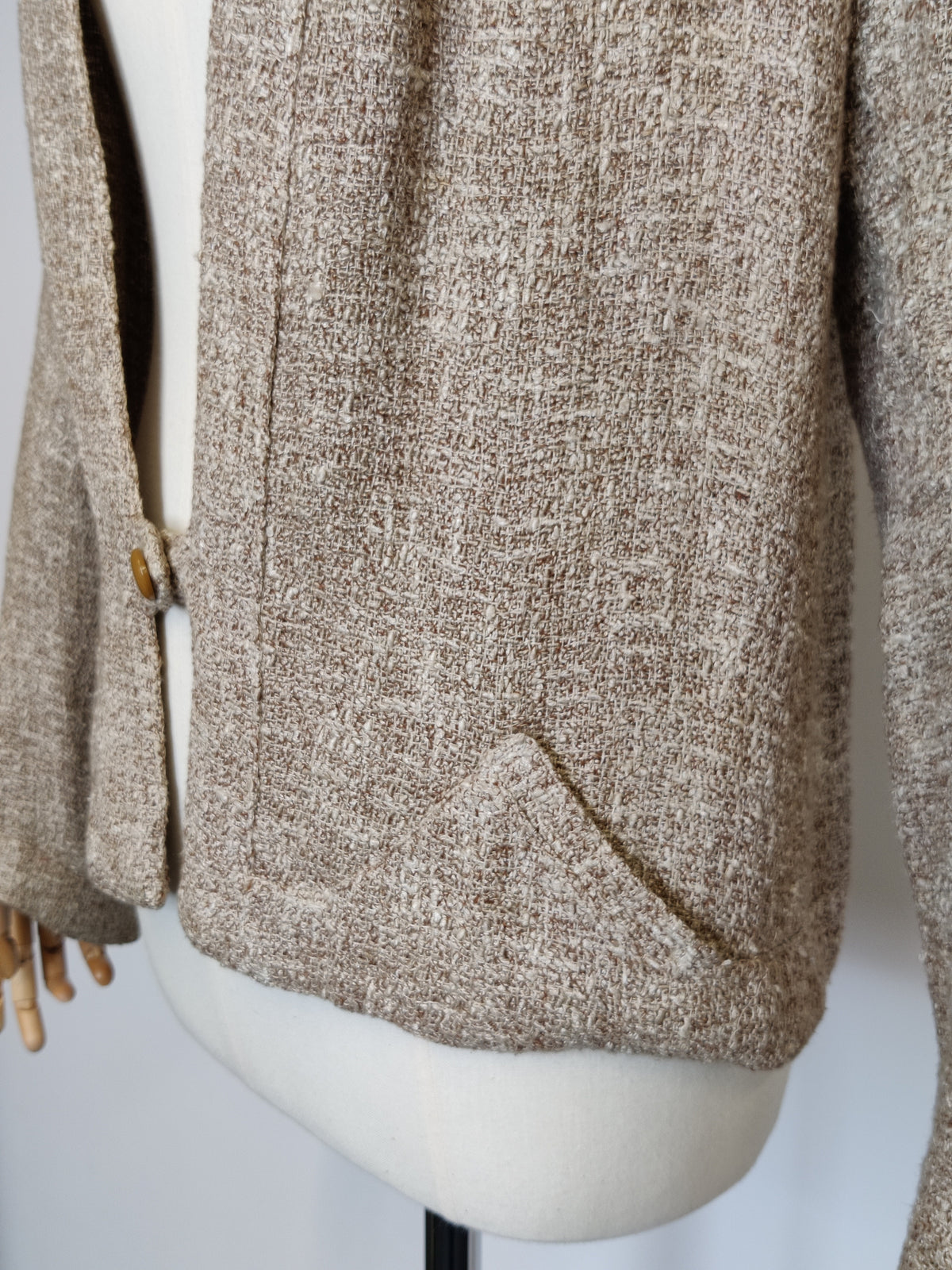 1930s Hand Tailored Art Deco Jacket with Weighted Hem