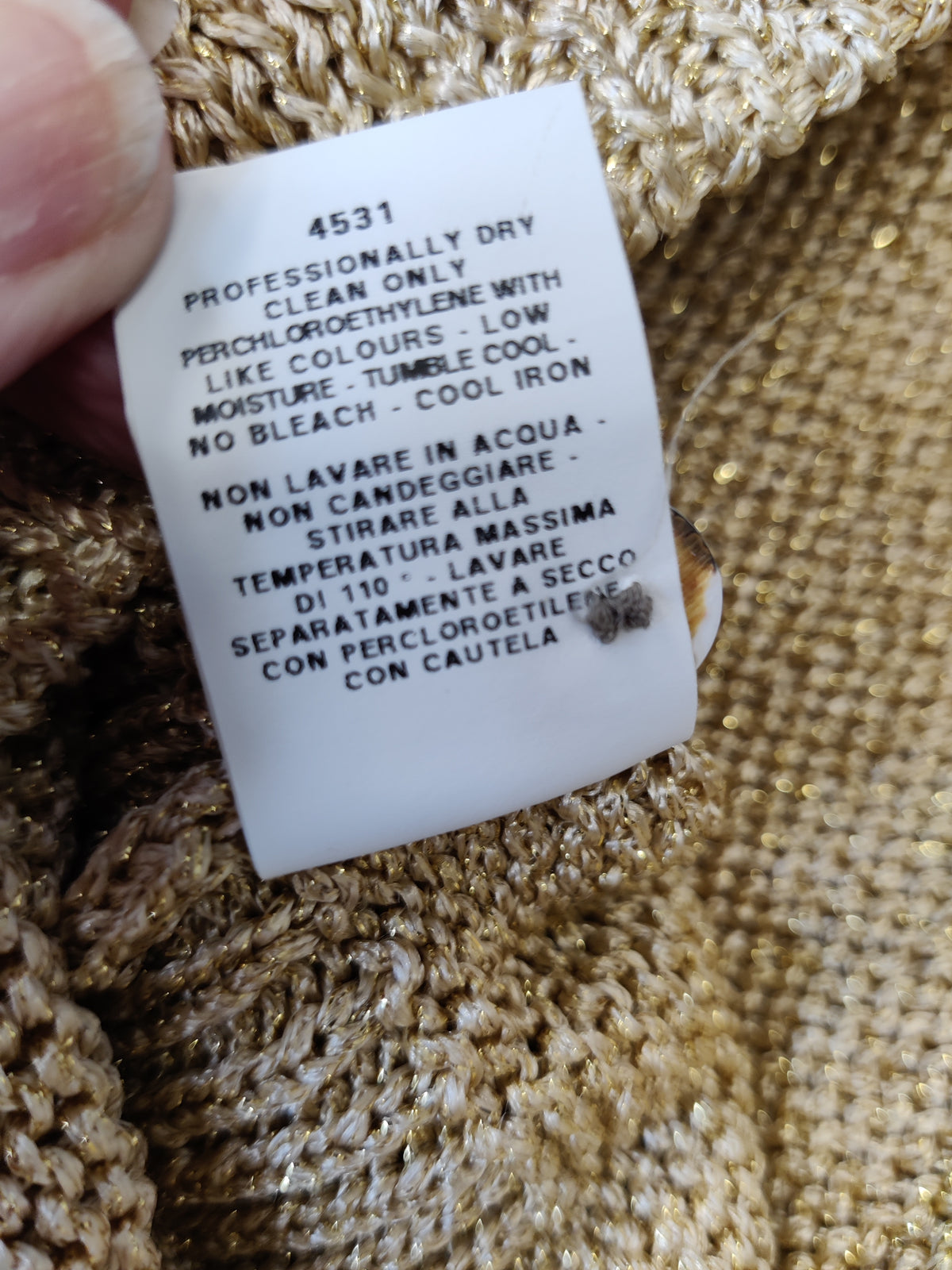 Vintage Moschino Cheap & Chic Gold Lurex Knitted Cardigan