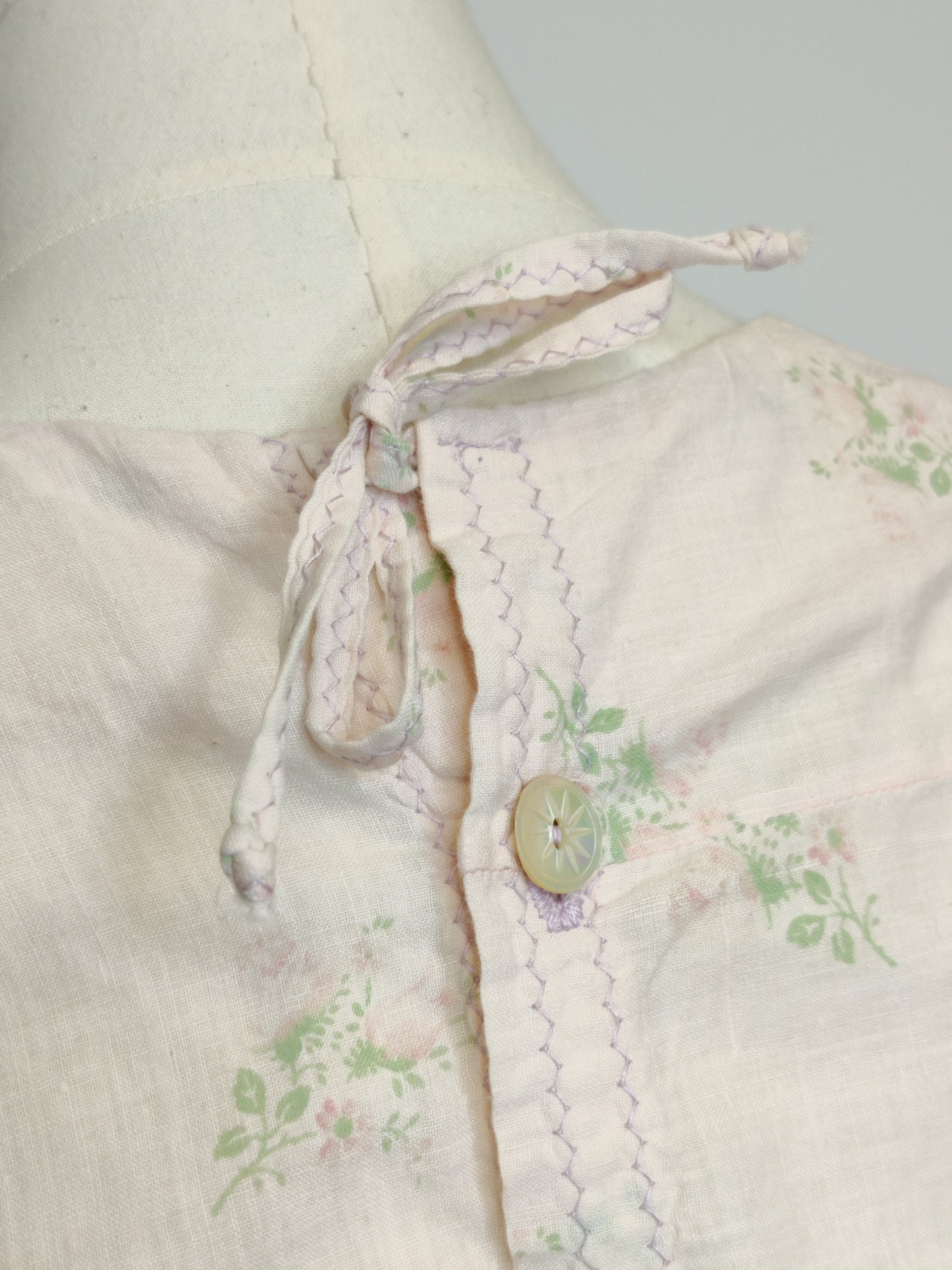 Antique Floral Cotton Bodice Top