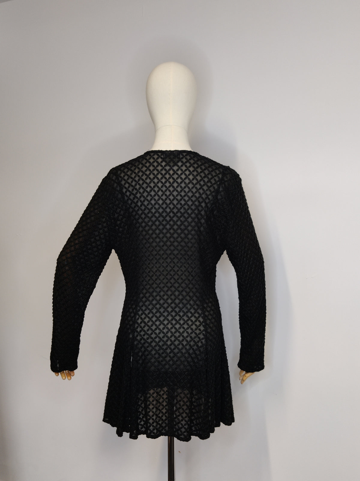1990s GHOST (Sarne era) Black Devoire Peplum Jacket/Top