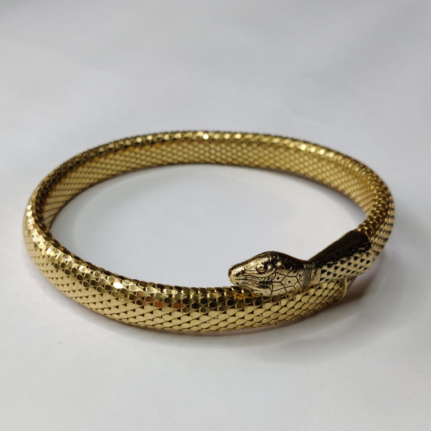 Vintage Whiting and Davis Gold Snake Necklace