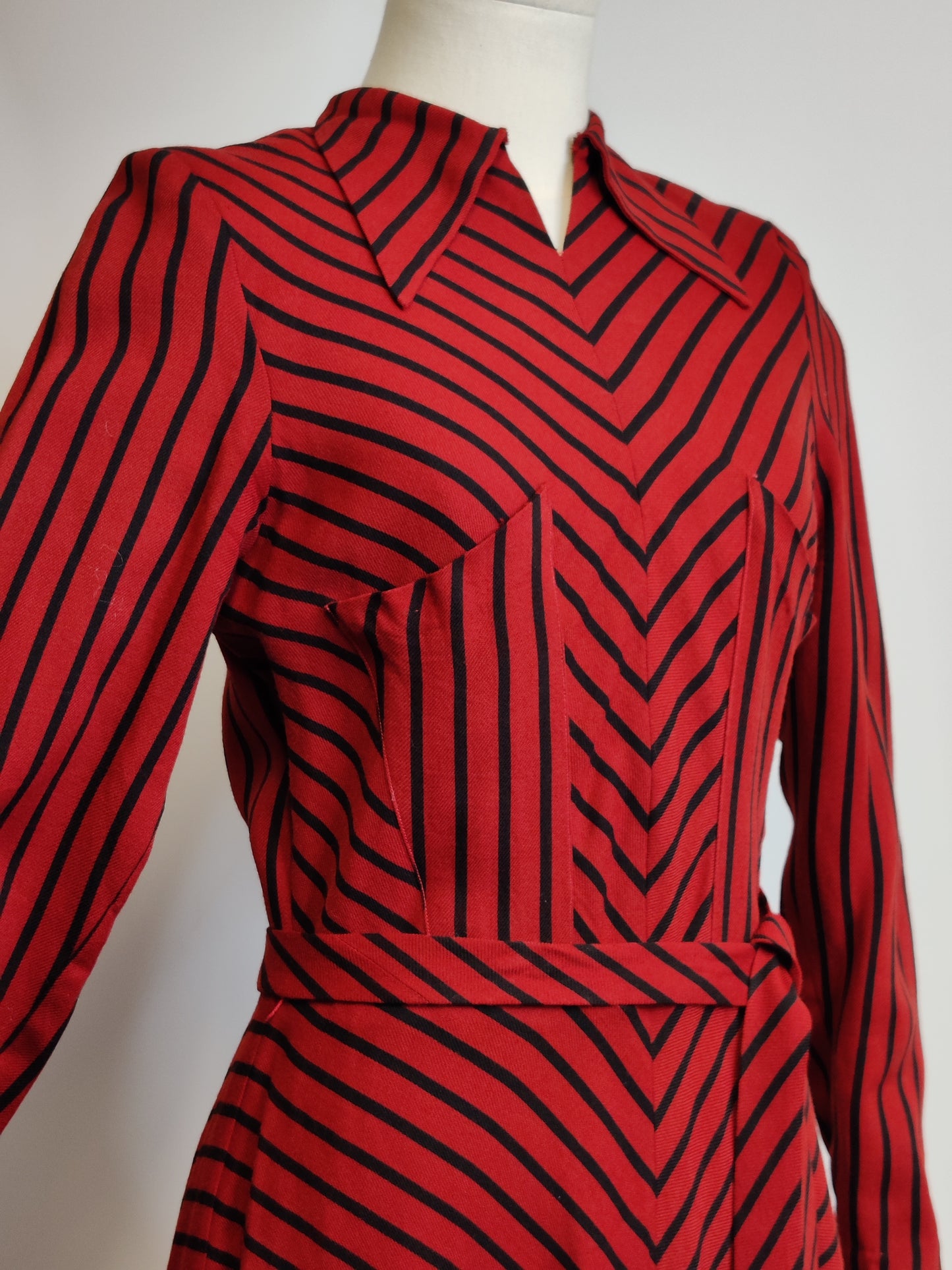 1930s Striped Dress