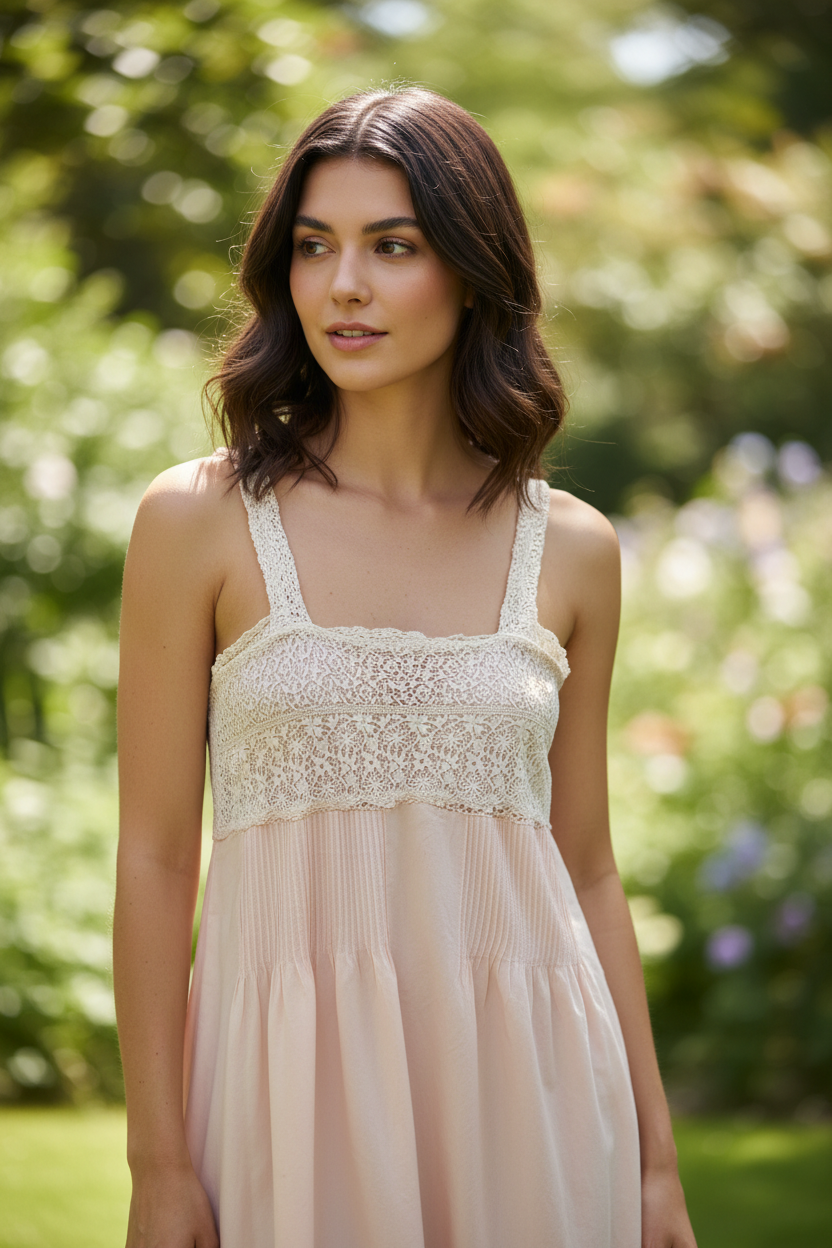 Vintage Silk and Lace Slip Dress