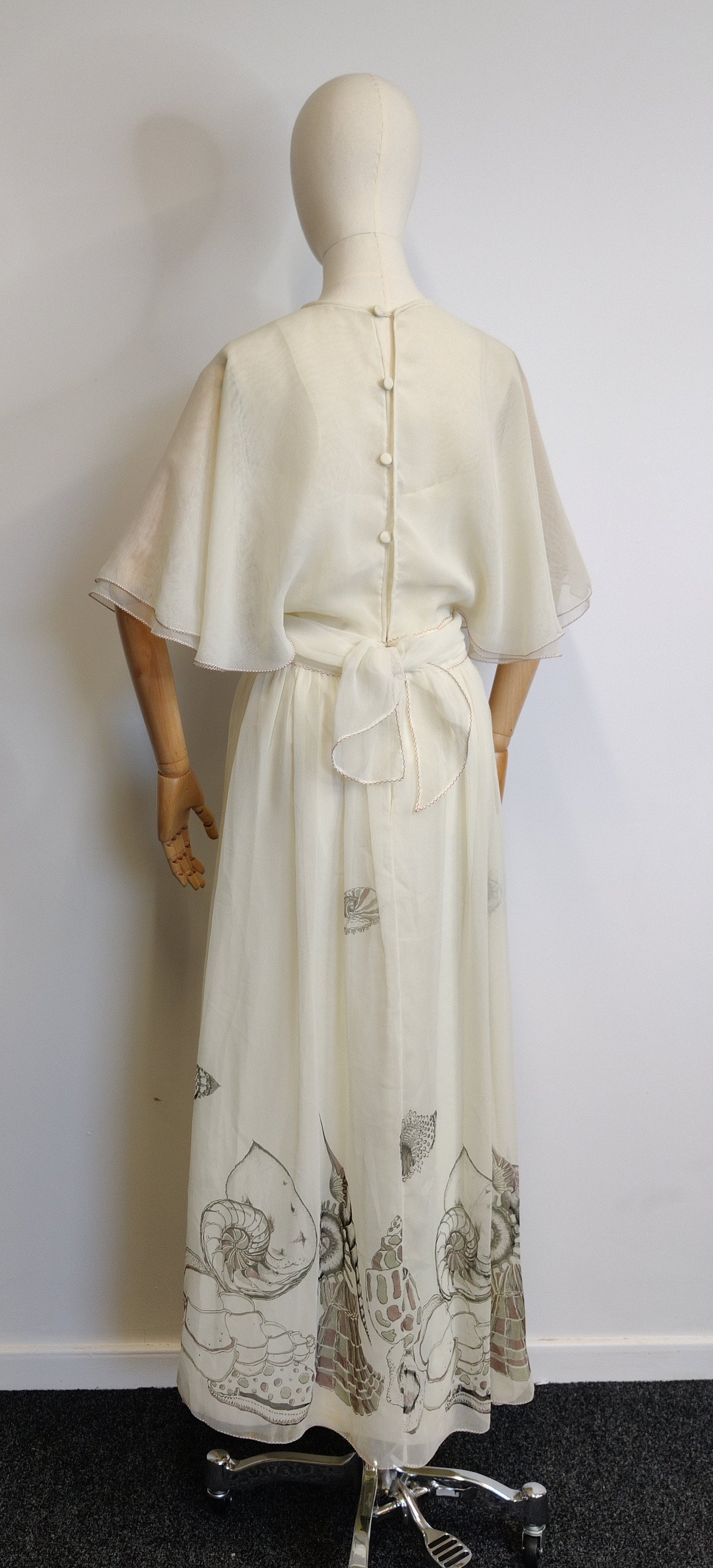'Seashells' 1970s Maxi Dress attributed to Jean Varon