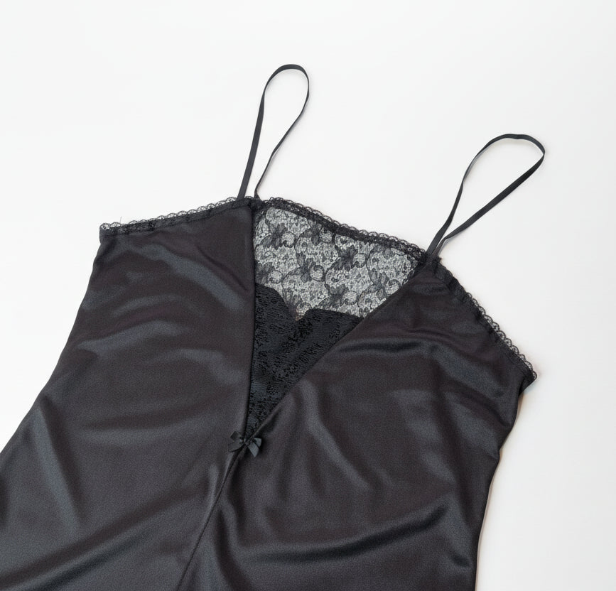 1980s Black Teddy/Camiknickers