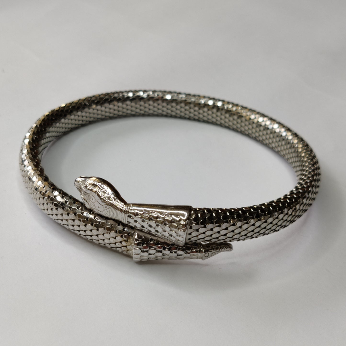 Vintage Whiting and Davis Silver Snake Necklace