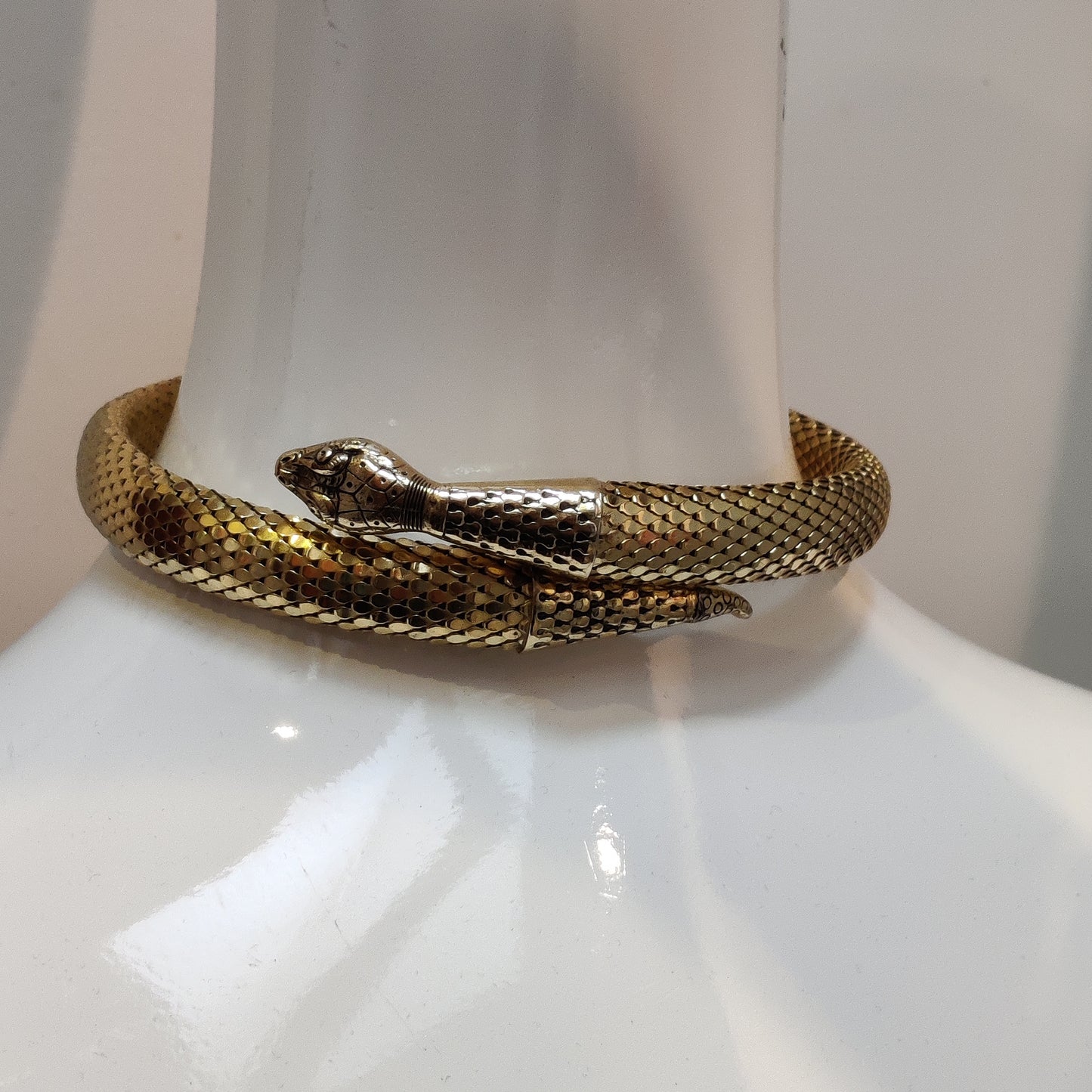 Vintage Whiting and Davis Gold Snake Necklace