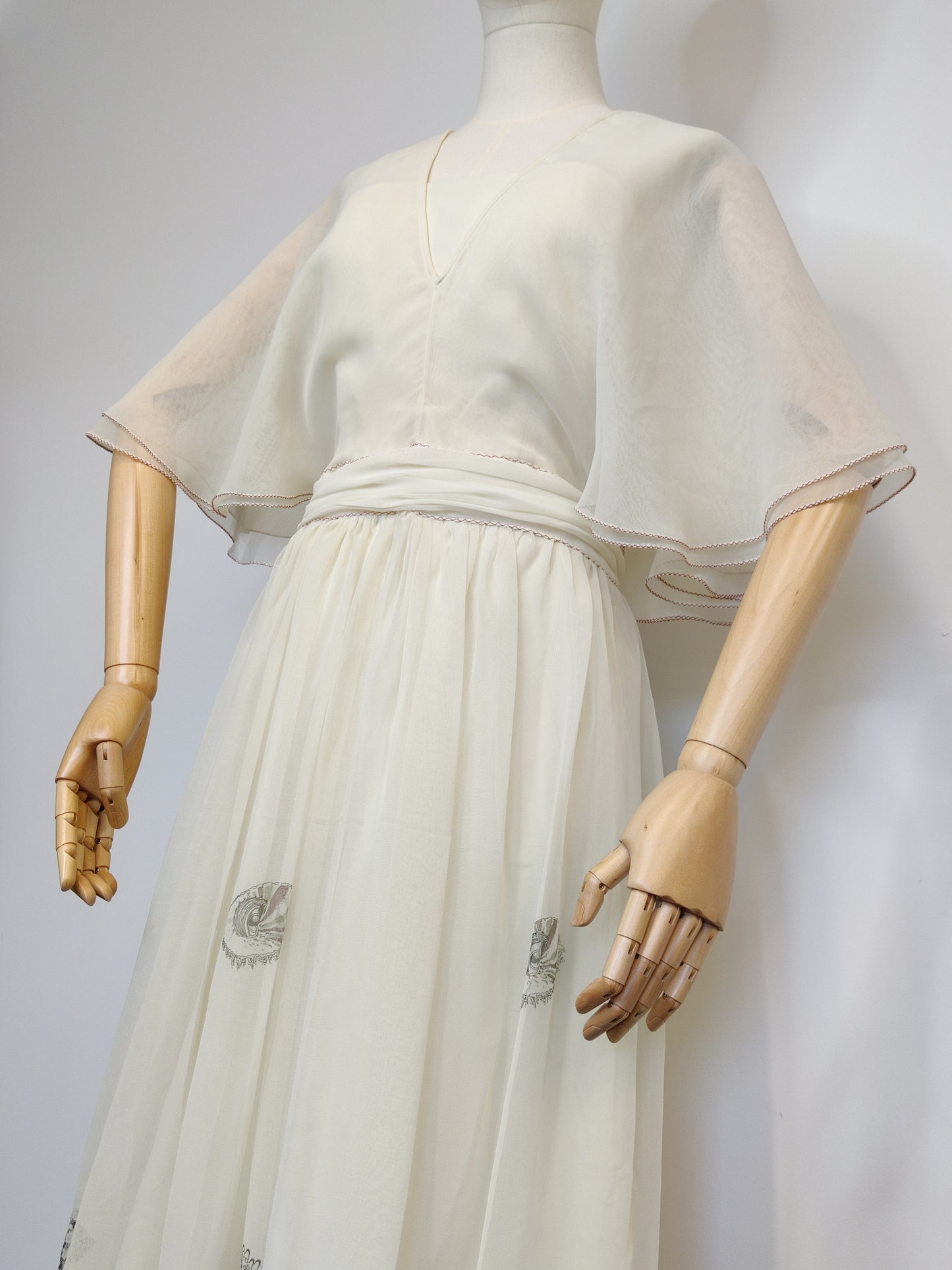 'Seashells' 1970s Maxi Dress attributed to Jean Varon