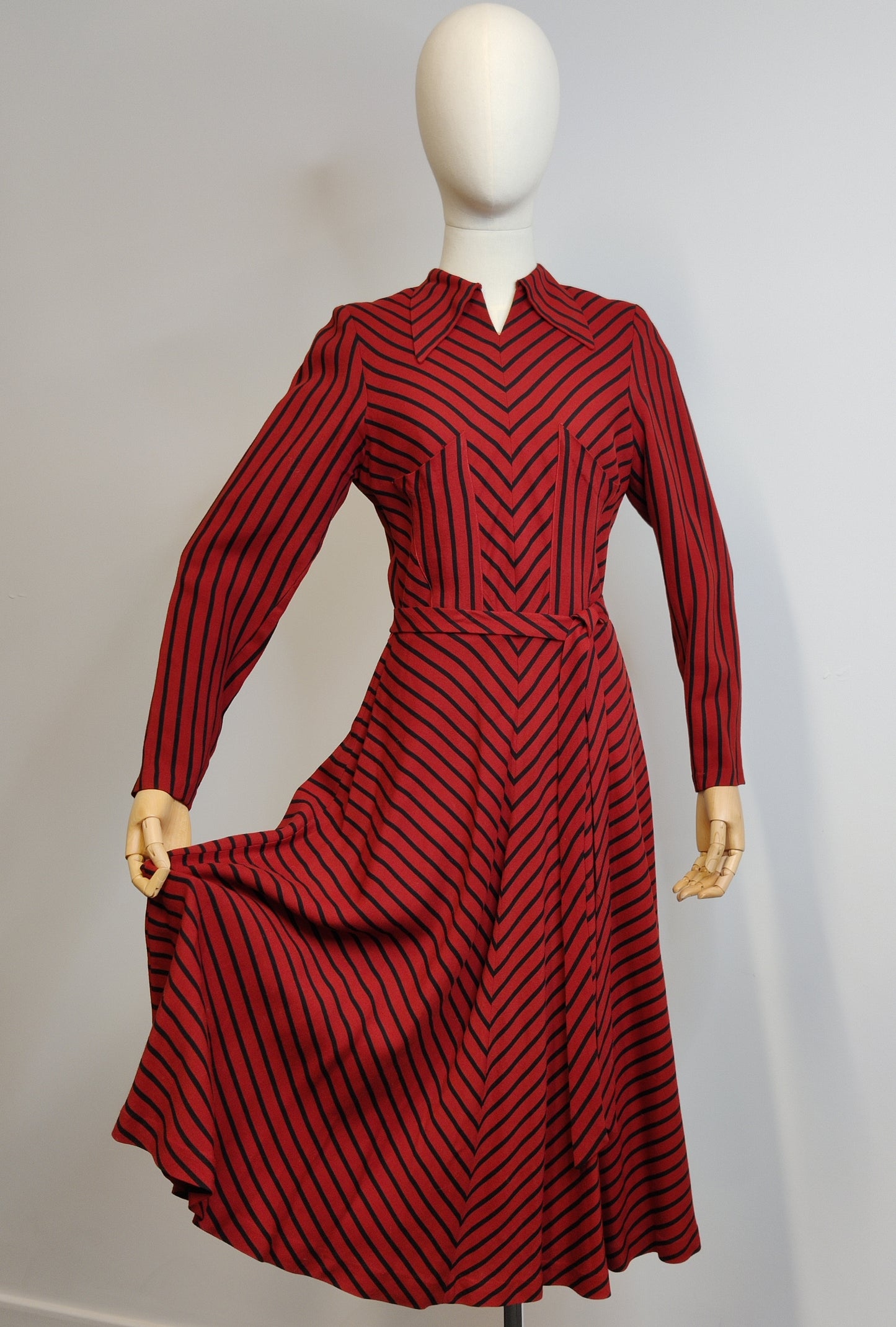 1930s Striped Dress