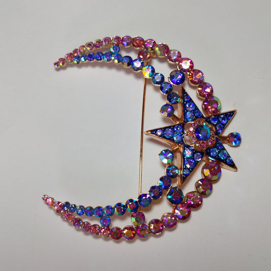 Butler & Wilson Moon and Star Brooch