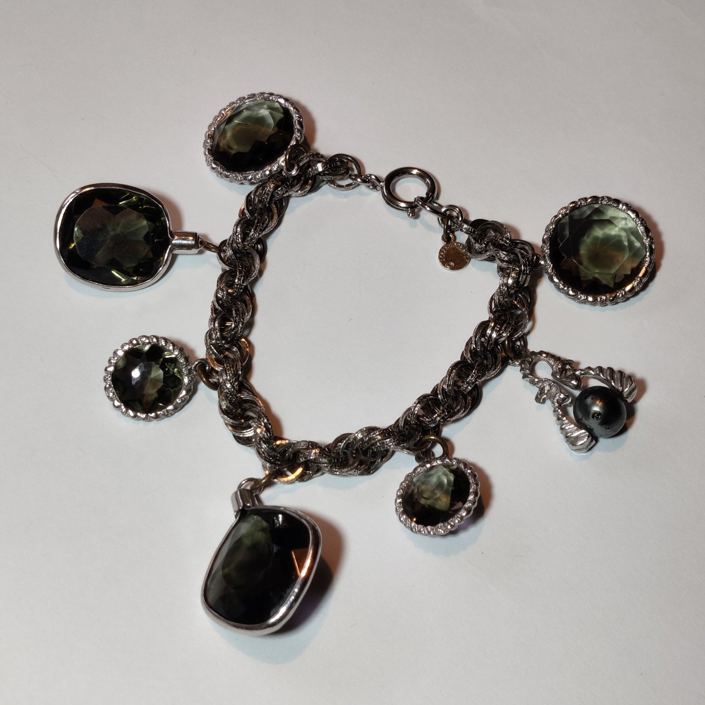 Vintage Glass Charm Bracelet