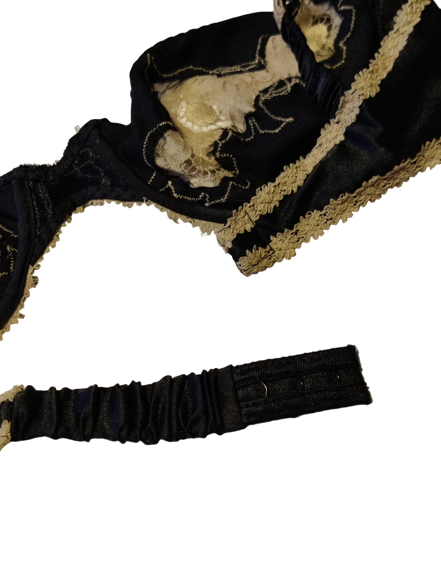 1970s Black Janet Reger Bra, Pants & Waist Slip Set