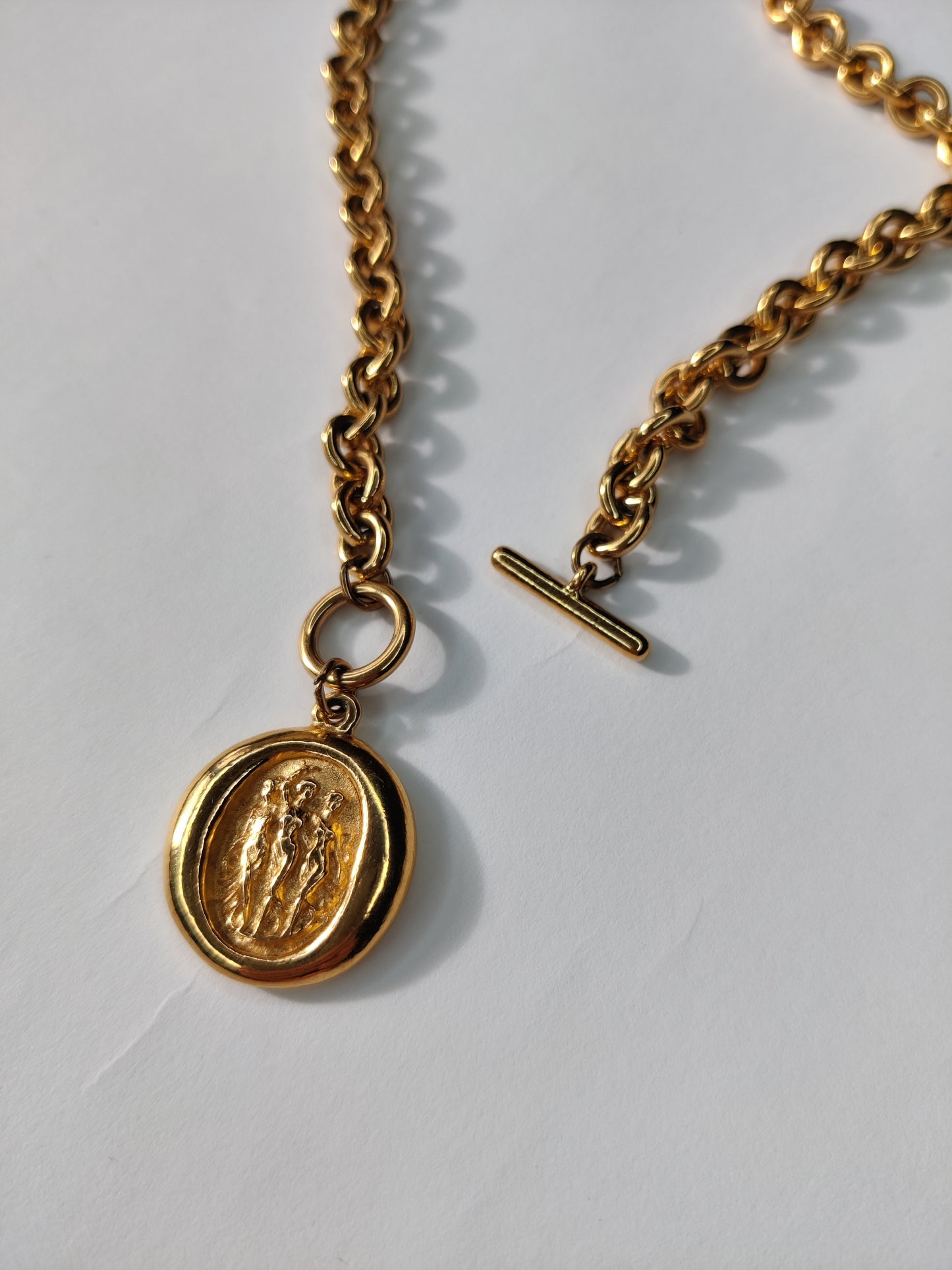 1990s Three Graces Pendant  Necklace