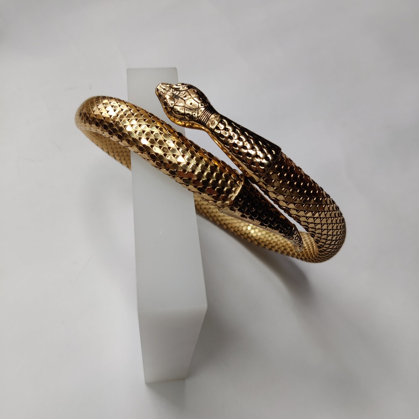 Vintage Whiting and Davis Gold Snake Necklace