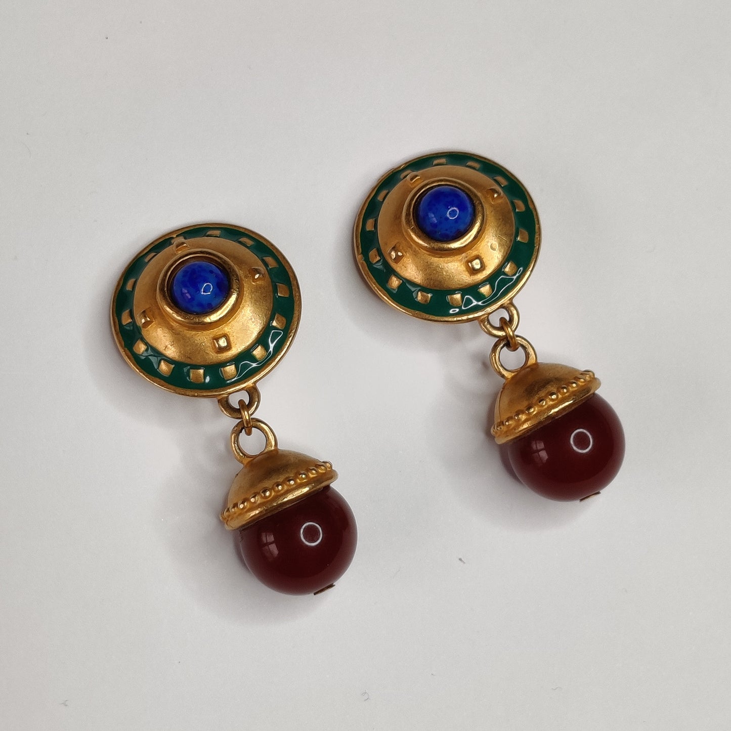 Lesley Block 1980s Clip Earrings