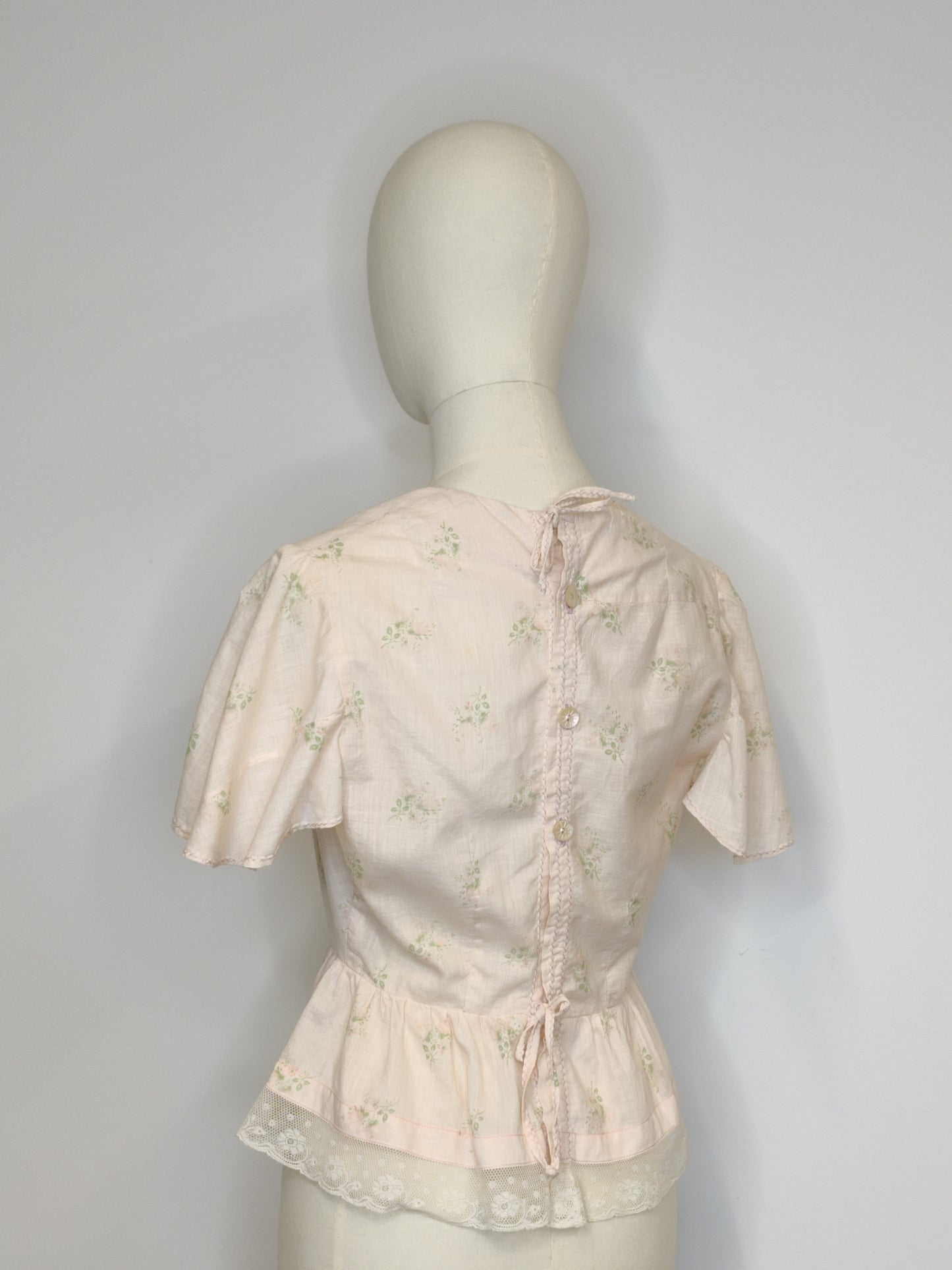 Antique Floral Cotton Bodice Top