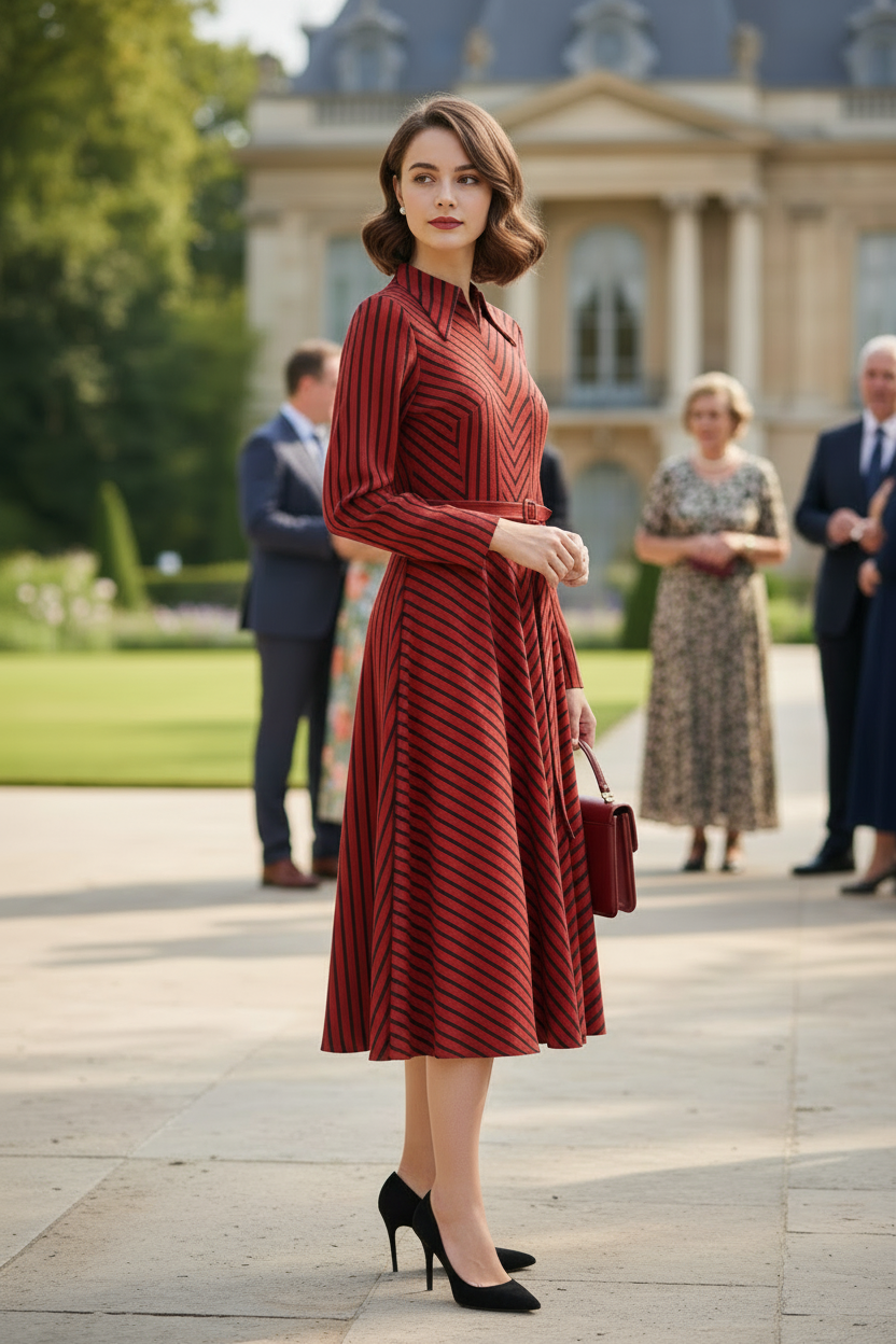 1930s Striped Dress