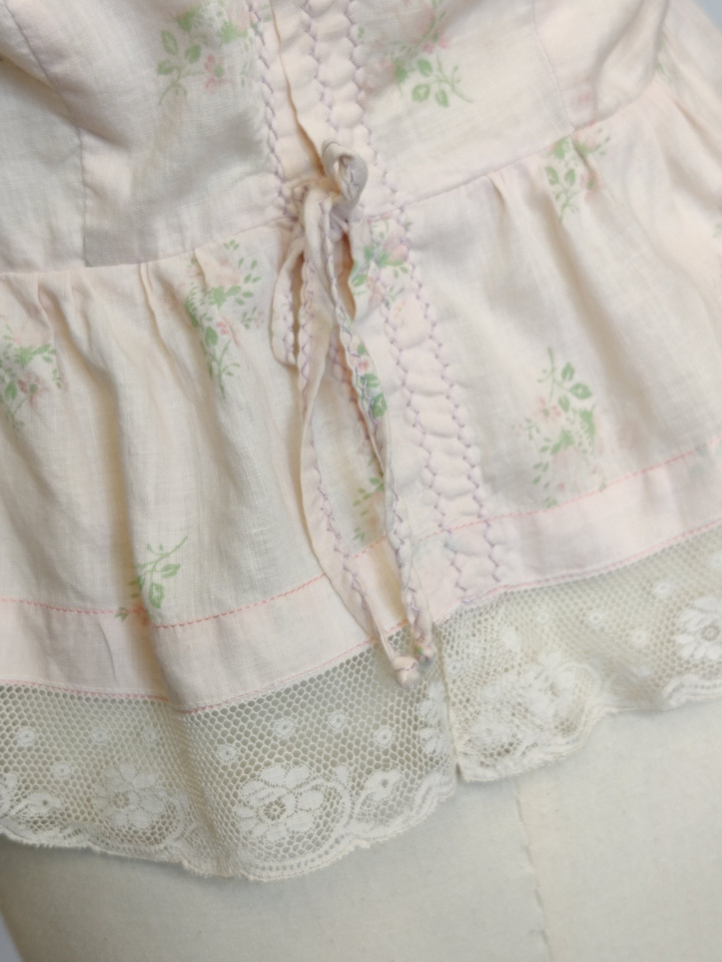 Antique Floral Cotton Bodice Top
