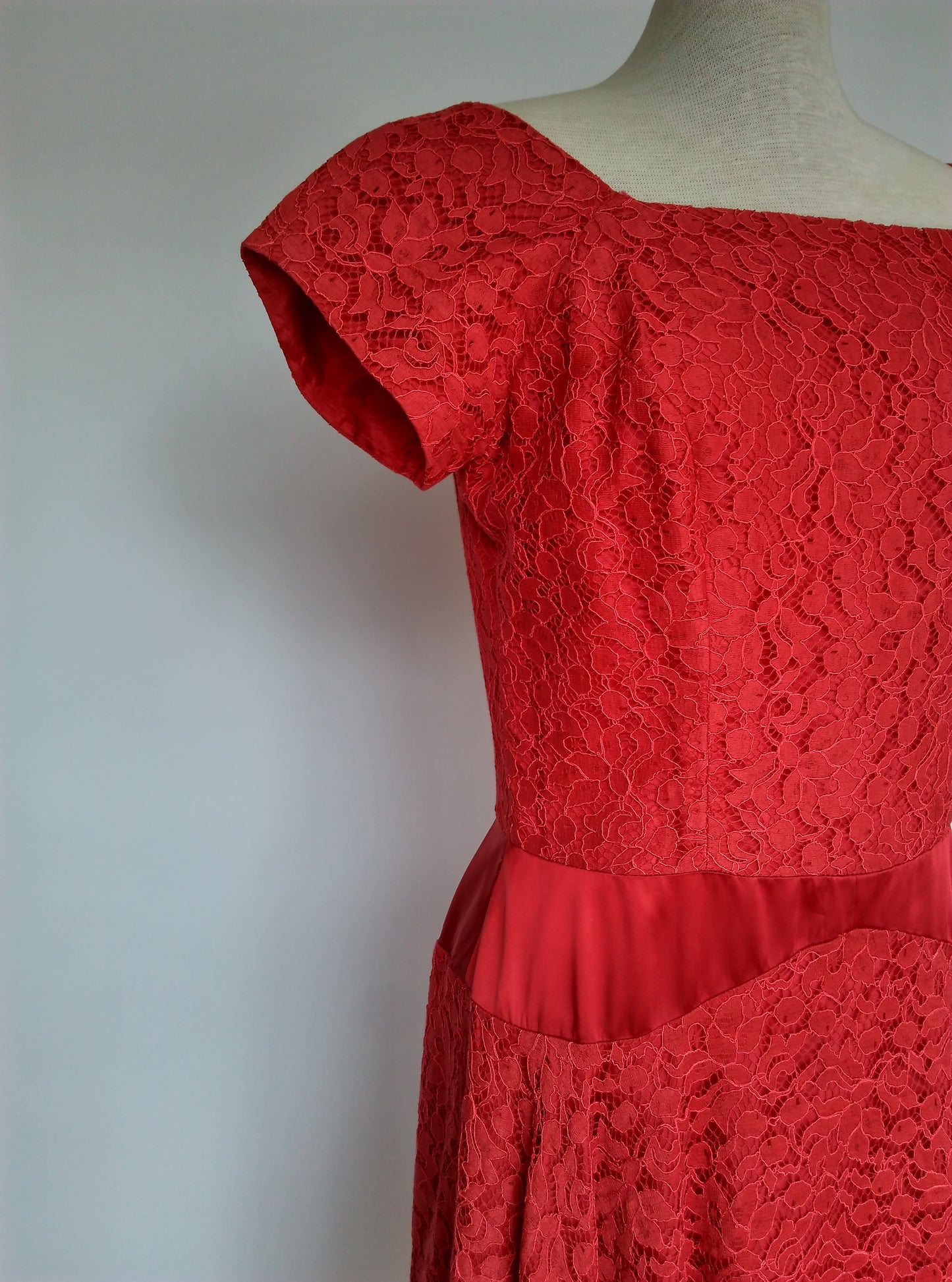 Red Lace Dress 1950s