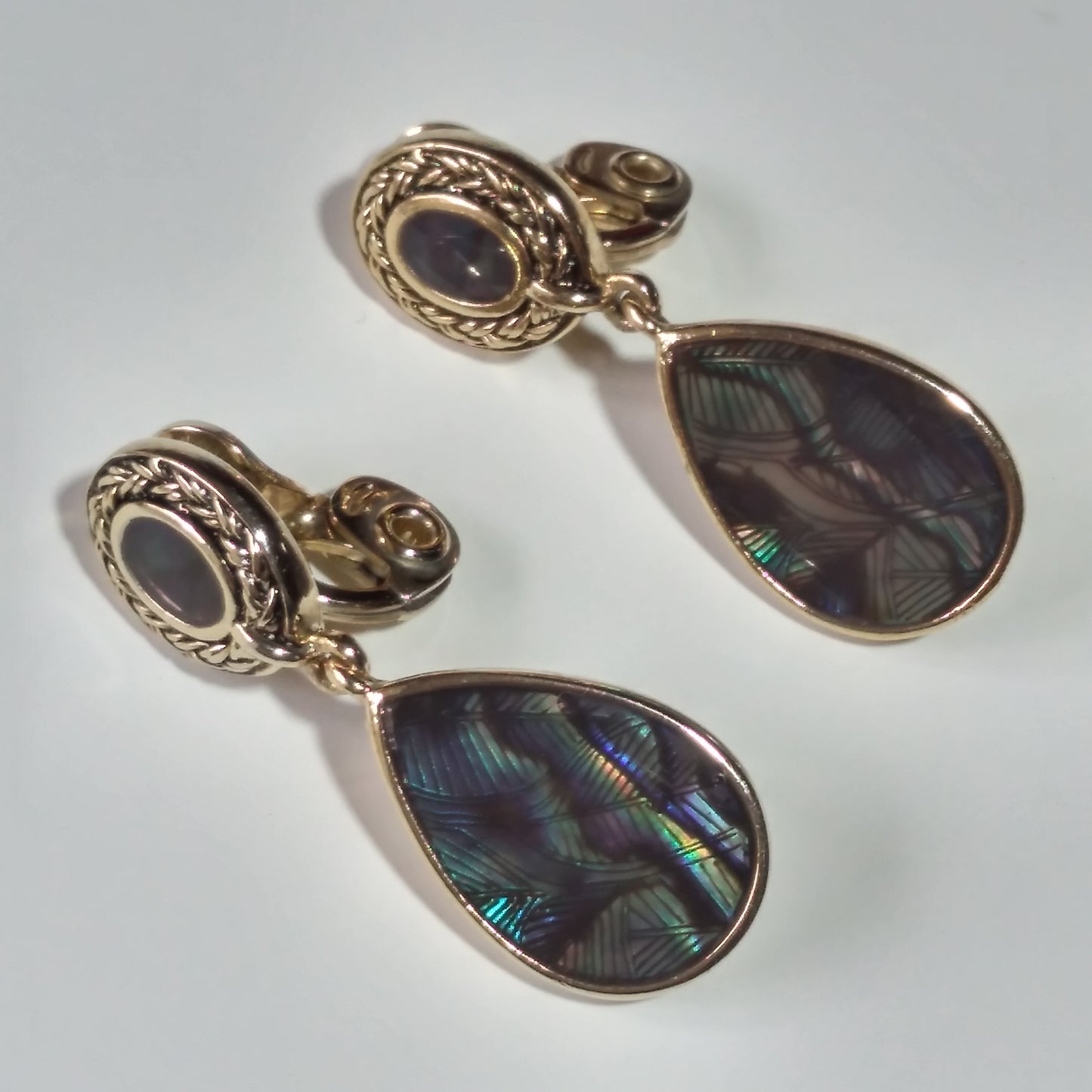 1970s Abalone Earrings